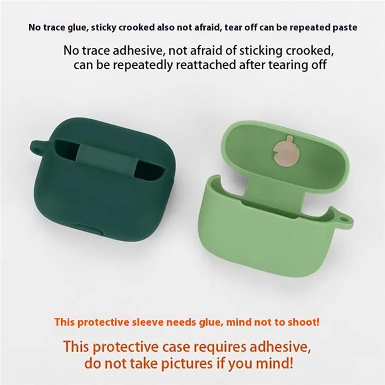 For Oppo Enco Buds3 Pro Silicone Case Wireless Earphones Protective Cover with Anti-Lost Buckle - Sky Blue