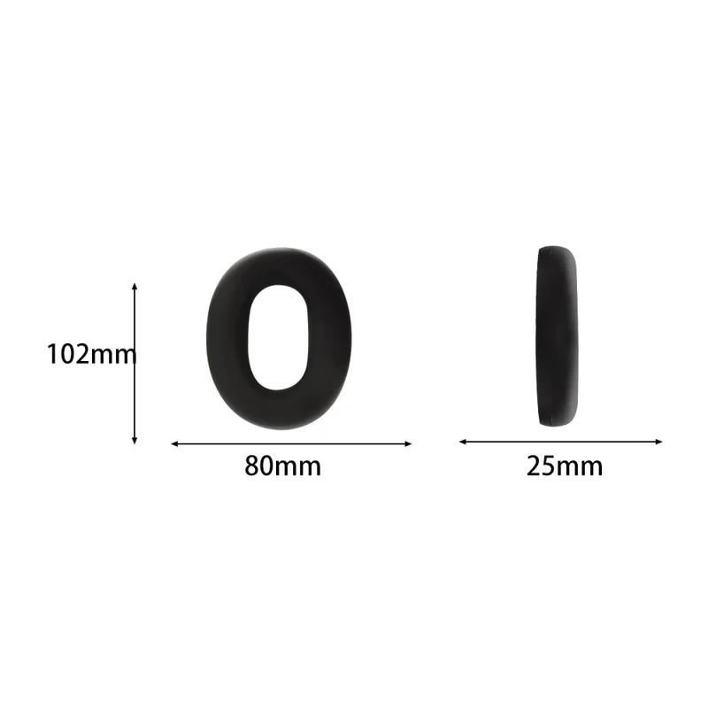 1Pair Silicone Cover for iKF Mars Headphones Earpads Protective Case Replacement Cushions - Black