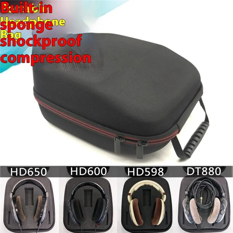 Headphone Carrying Case for Over-Ear Headsets Portable Storage Bag with Convenient Handle