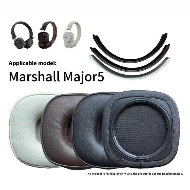 1 Par de Almohadillas de Cuero Proteico de Repuesto para Auriculares Marshall Major V - Marrón