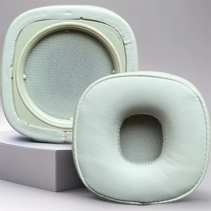 1 Pair For Marshall Major V Headphone Ear Pads Replacement Protein Leather Cushions - White