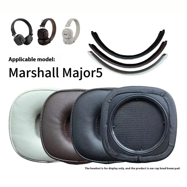 For Marshall Major V Headband Replacement Protein Leather Headphones Repair Kit - White