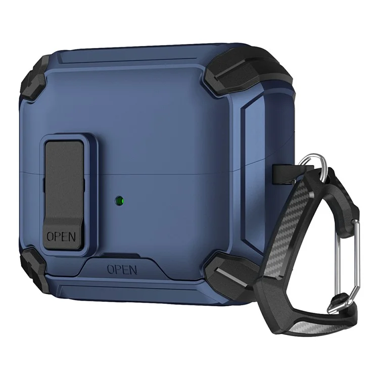 Funda TPU + PC para Samsung Galaxy Buds3 Pro / Buds3 Compatible con Soporte MagSafe para Auriculares Bluetooth - Negro / Azul Oscuro