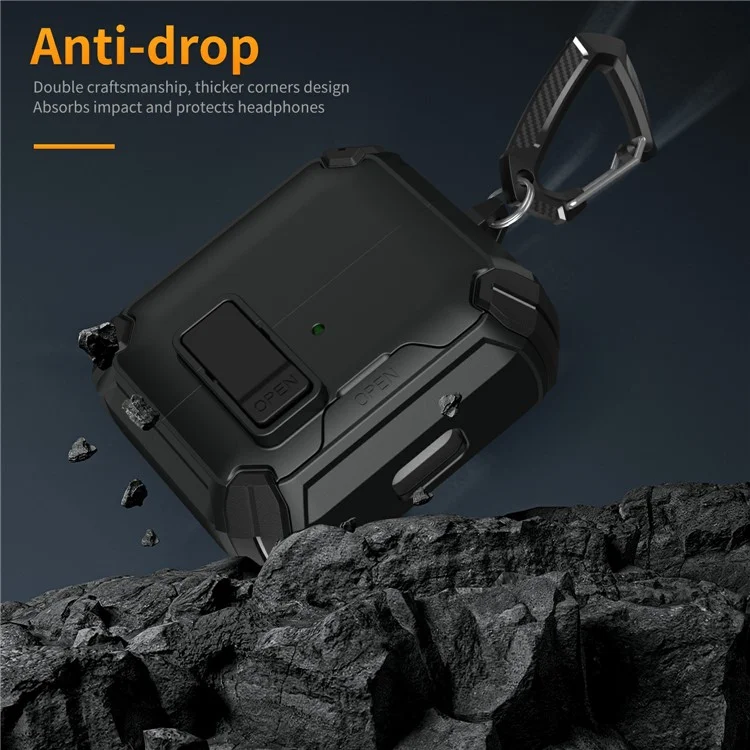 Funda TPU + PC para Samsung Galaxy Buds3 Pro / Buds3 Compatible con Soporte MagSafe para Auriculares Bluetooth - Negro / Azul Oscuro