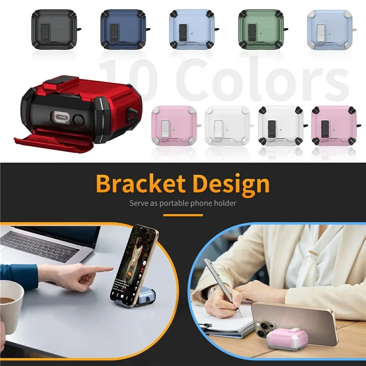 Funda TPU + PC para Samsung Galaxy Buds3 Pro / Buds3 Compatible con Soporte MagSafe para Auriculares Bluetooth - Negro / Azul Oscuro