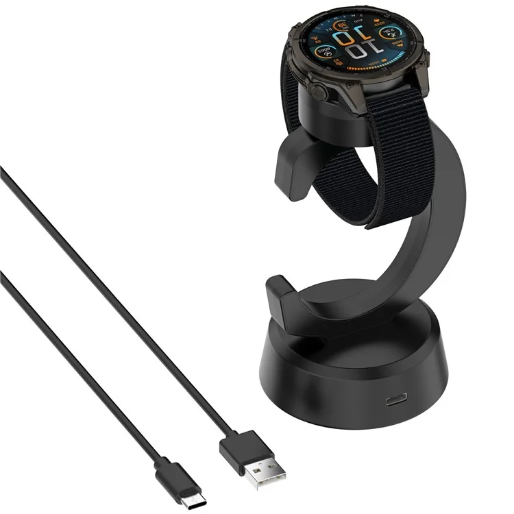 For Garmin Vivoactive 6 / Instinct E 45mm / 40mm / Instinct 3 / 50mm Charging Dock Stand C-Shaped Smartwatch Charger