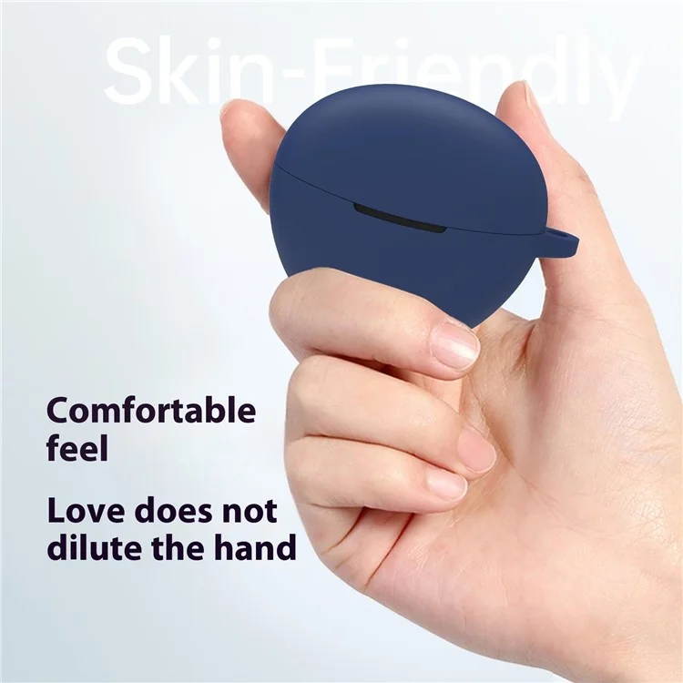For Honor Choice LCHSE MAK-ME00 Protective Case Bluetooth-Compatible Earphones Silicone Cover with Hook - Dark Blue