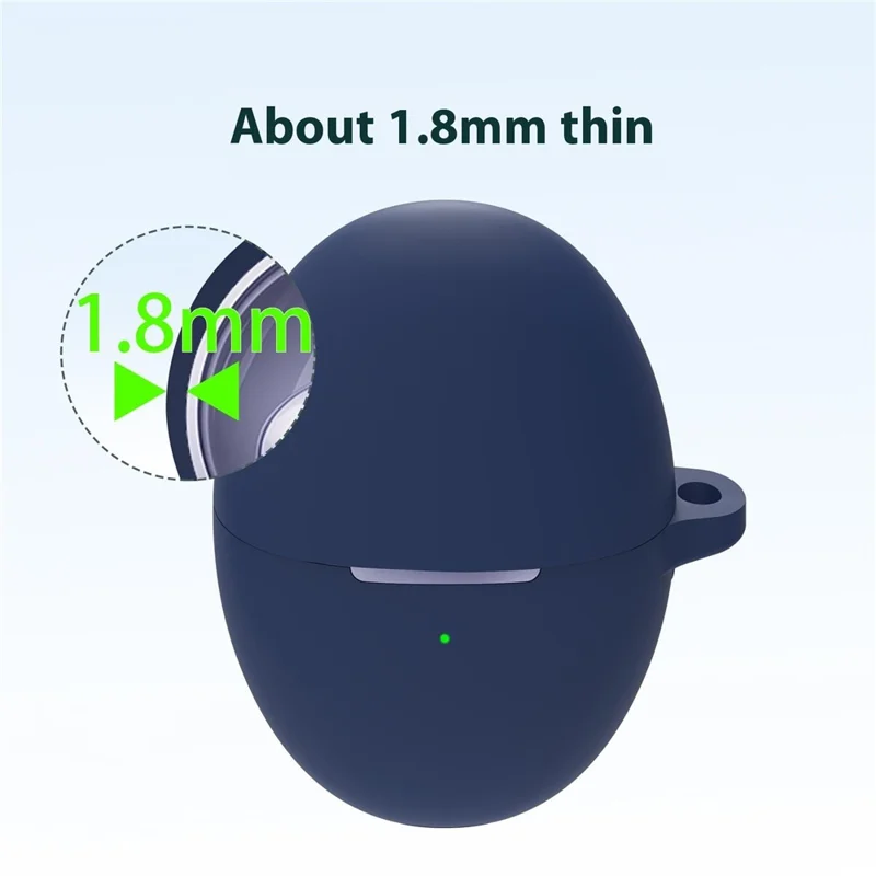 For Huawei FreeBuds 6 Protective Case Bluetooth-Compatible Earphones Silicone Cover with Hook - Dark Blue