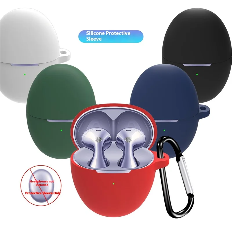 For Huawei FreeBuds 6 Protective Case Bluetooth-Compatible Earphones Silicone Cover with Hook - Dark Blue