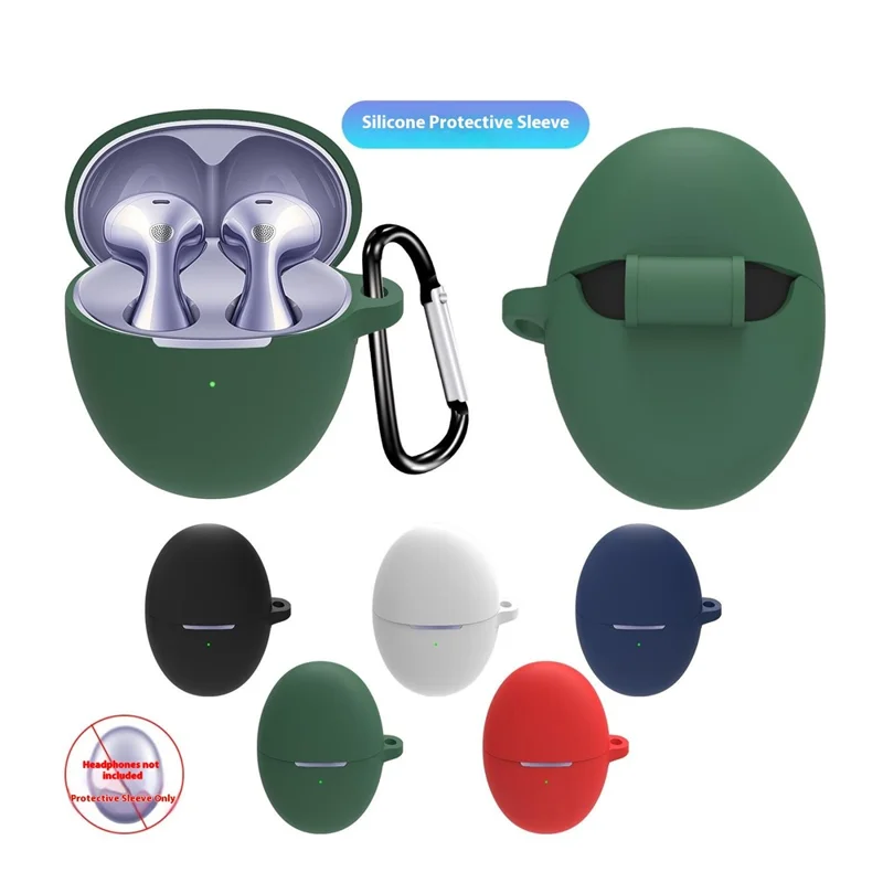 For Huawei FreeBuds 6 Protective Case Bluetooth-Compatible Earphones Silicone Cover with Hook - Dark Blue