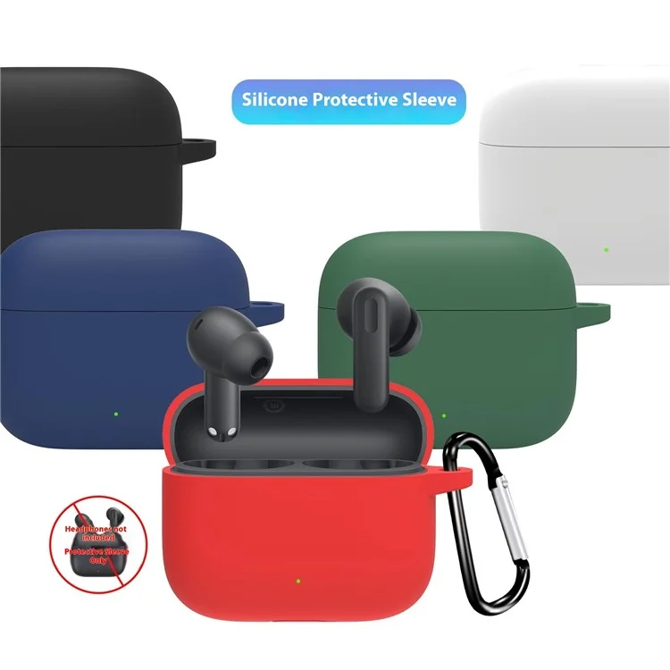 For Oppo Enco Air4i Protective Case Bluetooth-Compatible Earphones Silicone Cover with Hook - Blackish Green