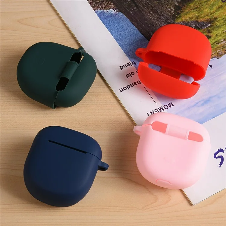 For Bose QuietComfort Earbuds II Silicone Case Wireless Earphone Anti-Scratch Protective Cover with Carabiner - Dark Blue