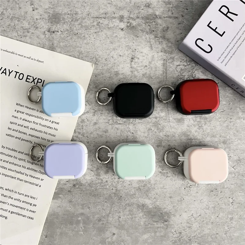 For Apple AirPods 3 Earphone Case TPU PC Shockproof Protective Cover with Mirror - White+Blue