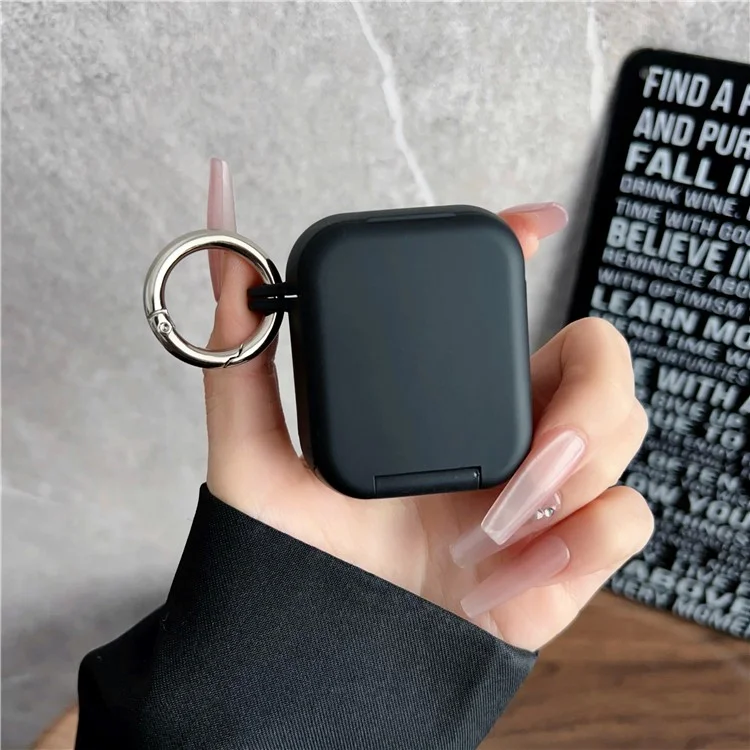 Capa de Fone de Ouvido para Apple AirPods com Estojo de Carregamento Sem Fio (2019) / AirPods com Estojo de Carregamento (2019) / (2016) Capa de TPU PC com Espelho - Preto