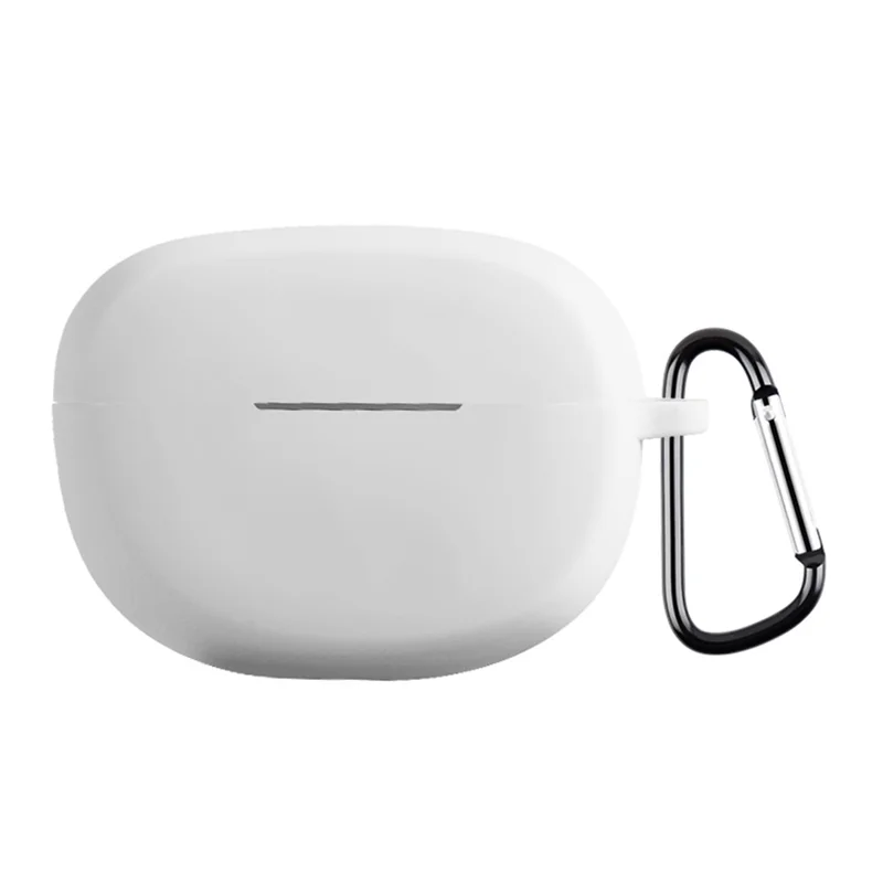 For Bose Ultra Open Earbuds Silicone Case Wireless Earphone Anti-scratch Protective Cover with Carabiner - White