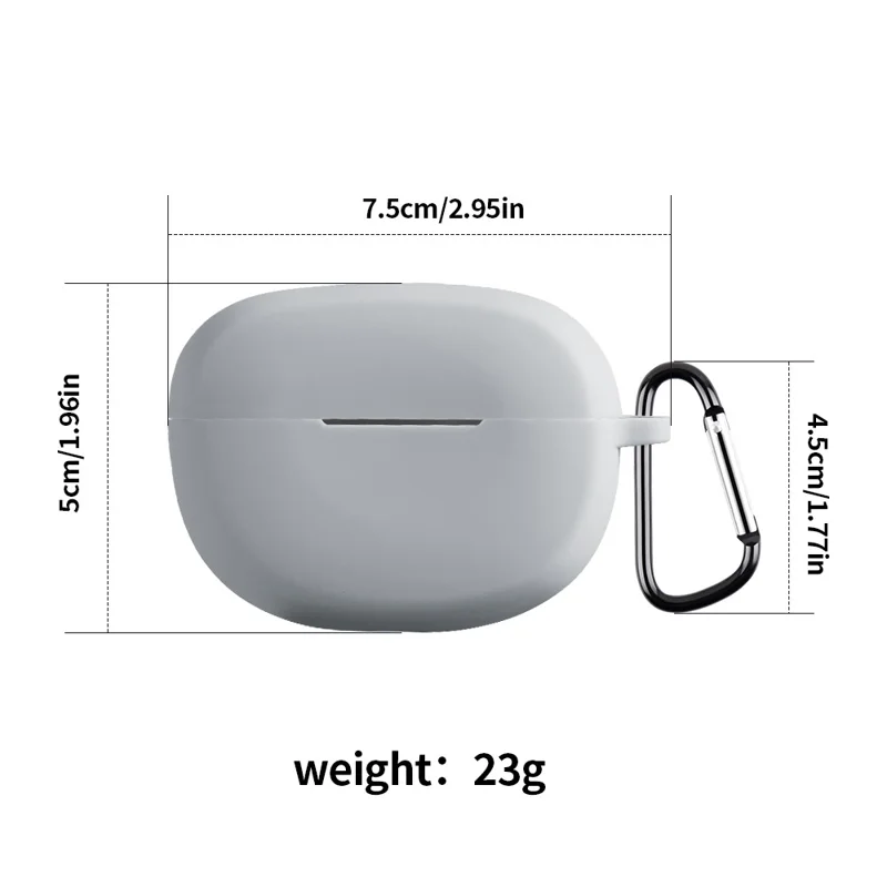 For Bose Ultra Open Earbuds Silicone Case Wireless Earphone Anti-scratch Protective Cover with Carabiner - White