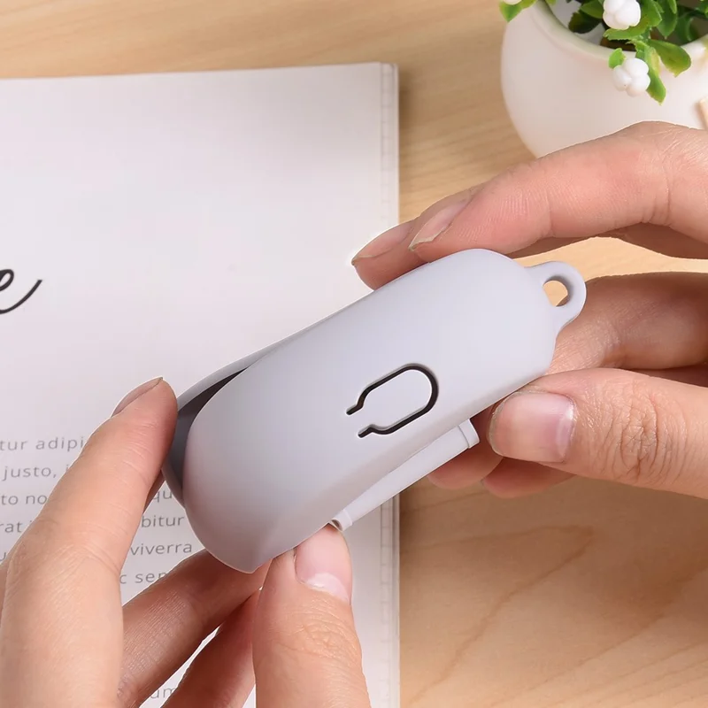 For Bose Ultra Open Earbuds Silicone Case Wireless Earphone Anti-scratch Protective Cover with Carabiner - White