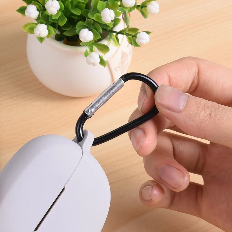 For Bose Ultra Open Earbuds Silicone Case Wireless Earphone Anti-scratch Protective Cover with Carabiner - White