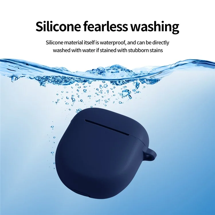 Für Bose QuietComfort 2 / Ultra Silikon-Hülle Kabellose Kopfhörer Kratzfeste Schutzhülle mit Karabiner - Blau
