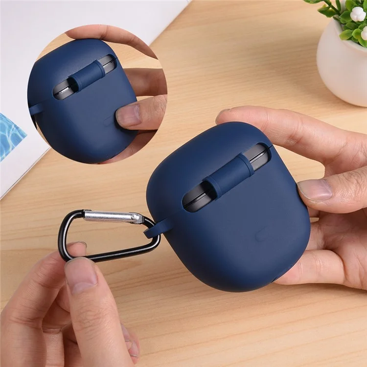Für Bose QuietComfort 2 / Ultra Silikon-Hülle Kabellose Kopfhörer Kratzfeste Schutzhülle mit Karabiner - Blau