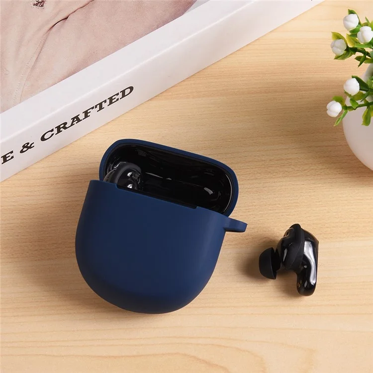 Für Bose QuietComfort 2 / Ultra Silikon-Hülle Kabellose Kopfhörer Kratzfeste Schutzhülle mit Karabiner - Blau