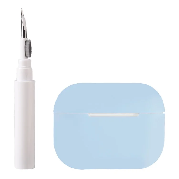 For AirPods Pro 2 Silicone Earbuds Case Soft Protective Cover No Hook with Cleaning Pen - Blue