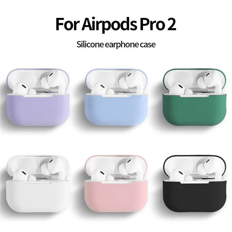 For AirPods Pro 2 Silicone Earbuds Case Soft Protective Cover No Hook with Cleaning Pen - Blue