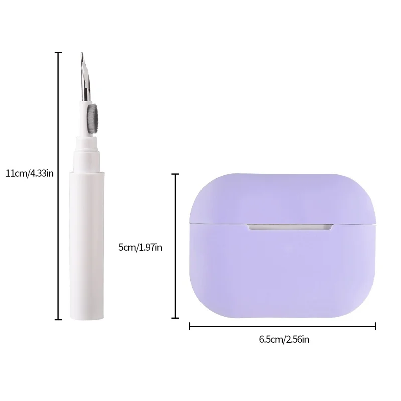 For AirPods Pro 2 Silicone Earbuds Case Soft Protective Cover No Hook with Cleaning Pen - White