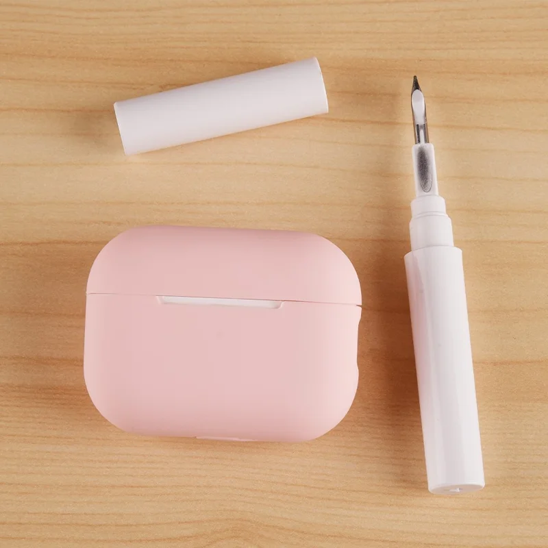 For AirPods Pro 2 Silicone Earbuds Case Soft Protective Cover No Hook with Cleaning Pen - White