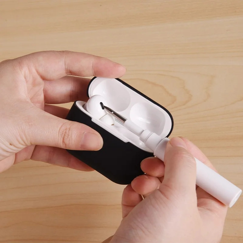 For AirPods Pro 2 Silicone Earbuds Case Soft Protective Cover No Hook with Cleaning Pen - White