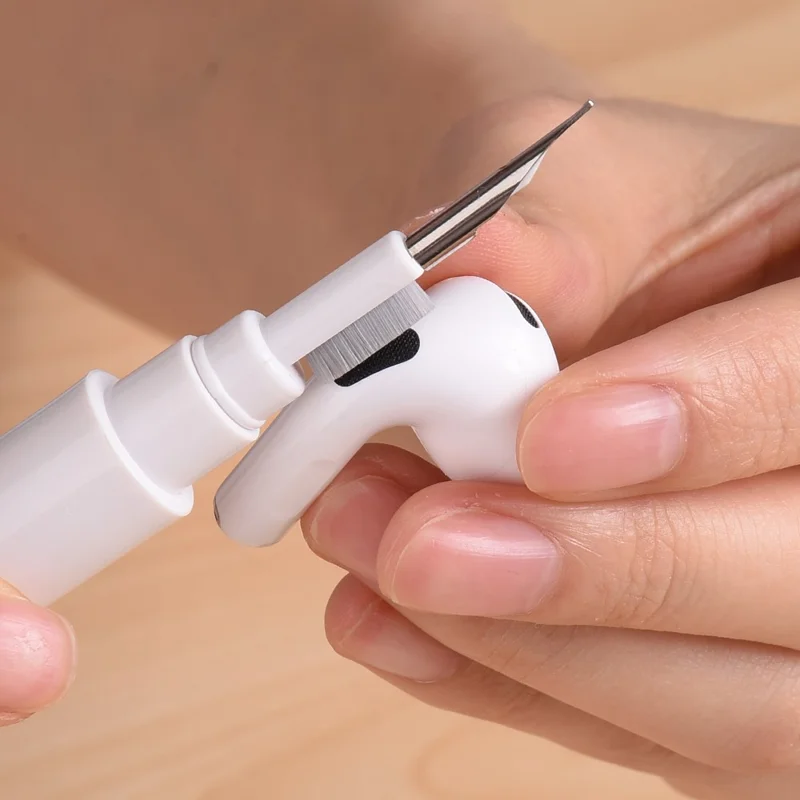 For AirPods Pro 2 Silicone Earbuds Case Soft Protective Cover No Hook with Cleaning Pen - White