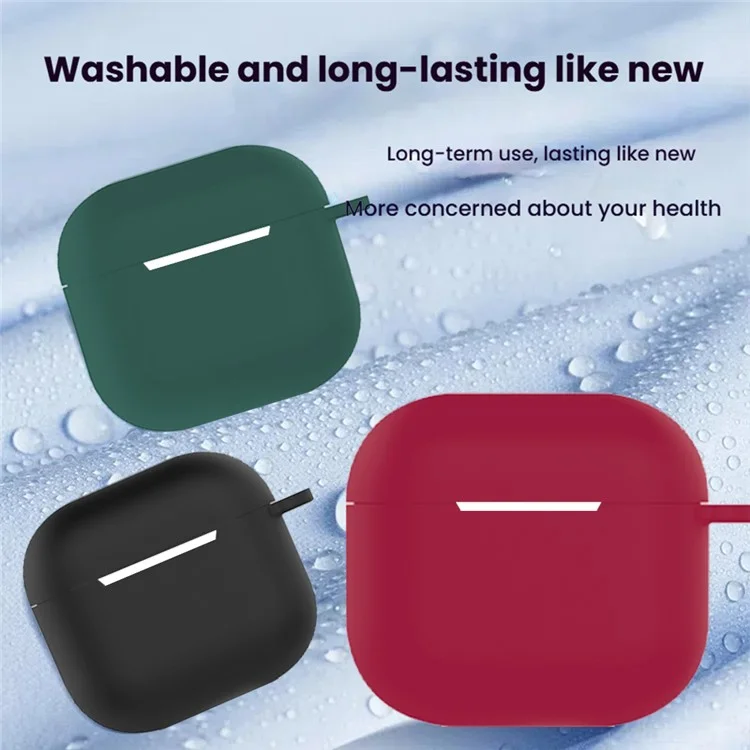 5 Pezzi / Set per AirPods 4 Kit Cover in Silicone Morbido con Portachiavi / Supporto per Auricolari / Cinturino Collo Anti-Smarrimento / Custodia di Stoccaggio - Nero