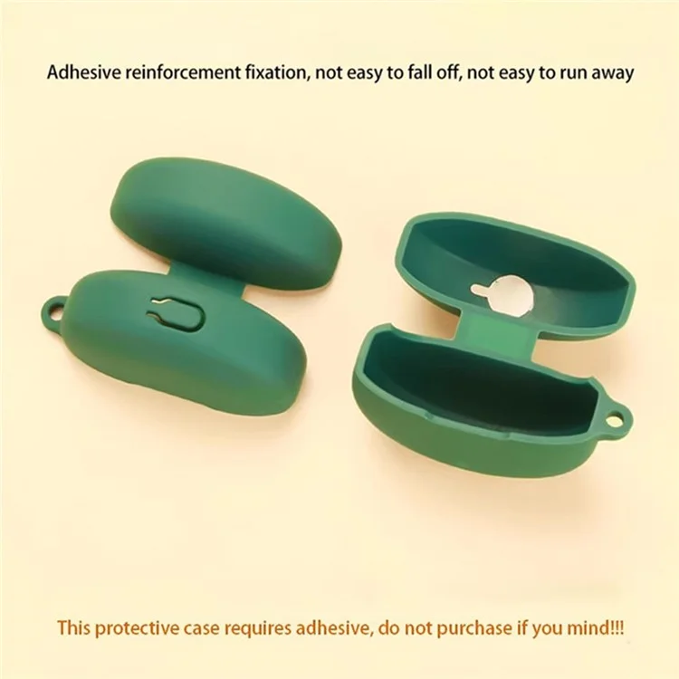 For OnePlus Buds 4 Silicone Case Wireless Earphones Protective Cover with Anti-Lost Buckle - Blackish Green