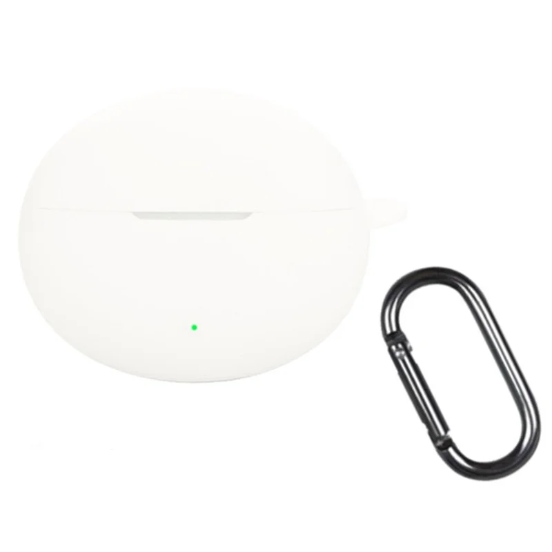 Funda de Silicona Blanca para OnePlus Buds 4 con Hebilla Antivío para Auriculares Inalámbricos