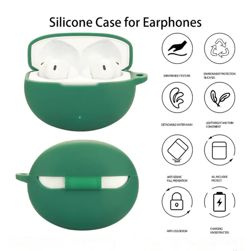 Funda de Silicona Blanca para OnePlus Buds 4 con Hebilla Antivío para Auriculares Inalámbricos
