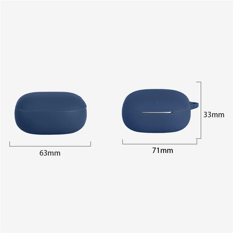 Cover in silicone per Anker Soundcore Liberty 5 Custodia protettiva per cuffie wireless con fibbia anti-smarrimento - Blu scuro