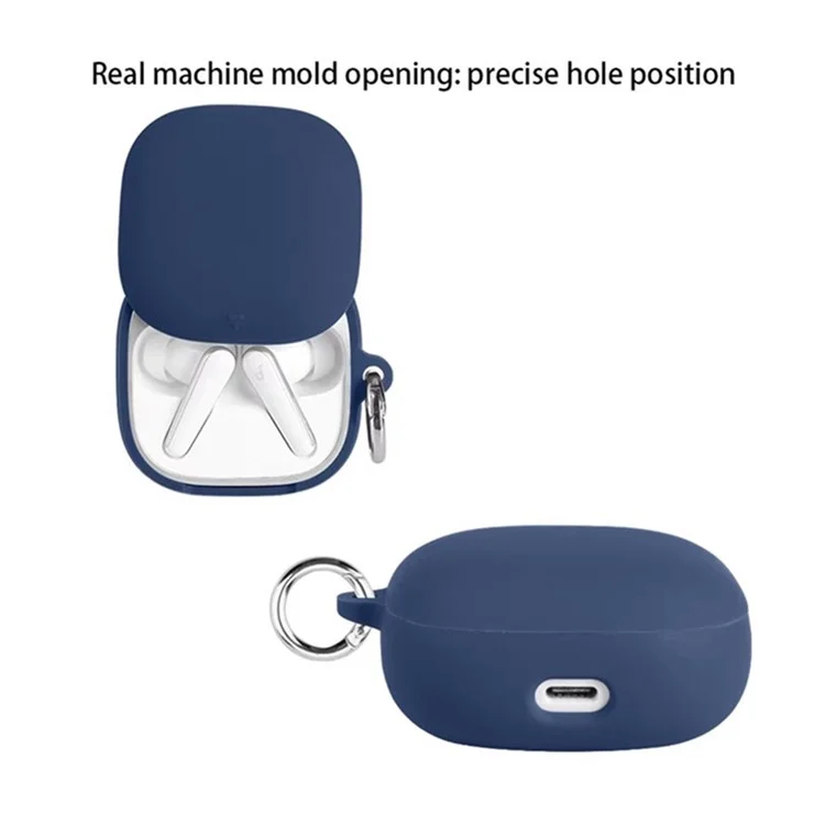 Cover in silicone per Anker Soundcore Liberty 5 Custodia protettiva per cuffie wireless con fibbia anti-smarrimento - Blu scuro