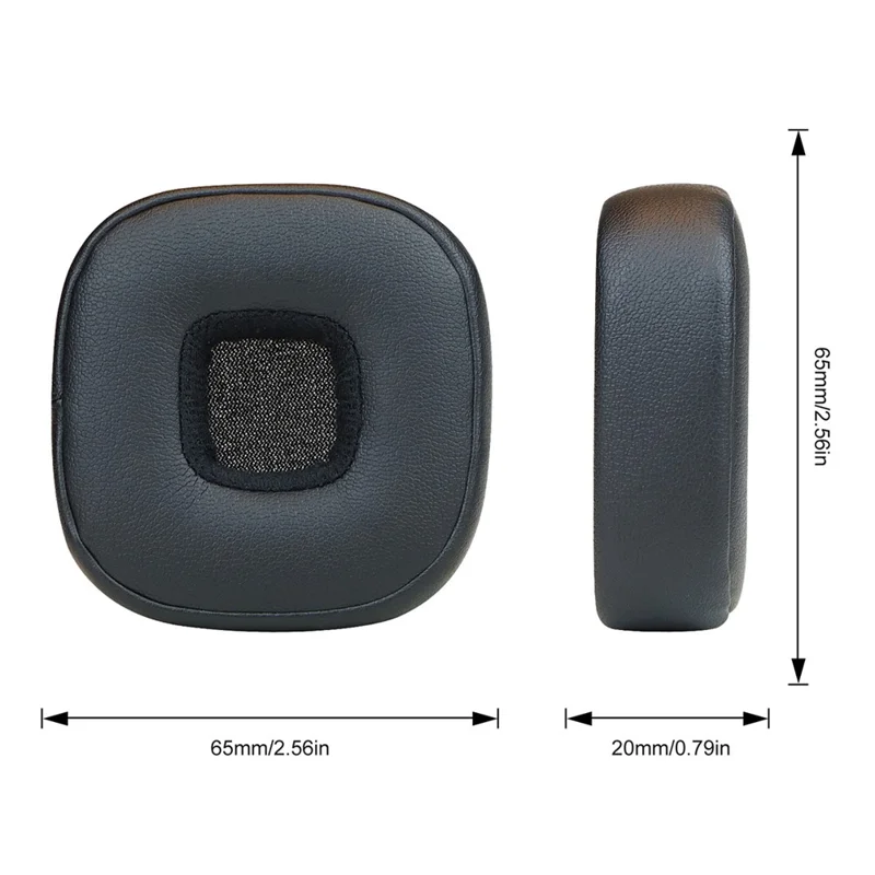 Coussinets d'oreille de remplacement en cuir protéique pour casques Marshall Major V + Housse de bandeau - Blanc