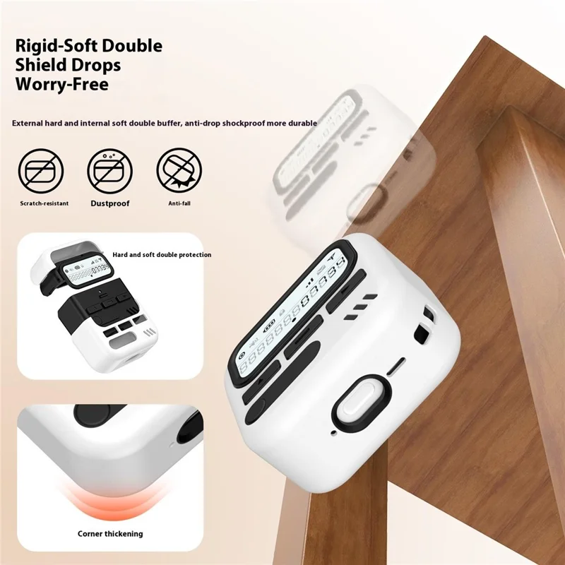 Чехол для AirPods Pro 2 / AirPods Pro в ретро-дизайне из TPU + PC с беспроводной зарядкой и шнурком - Белый