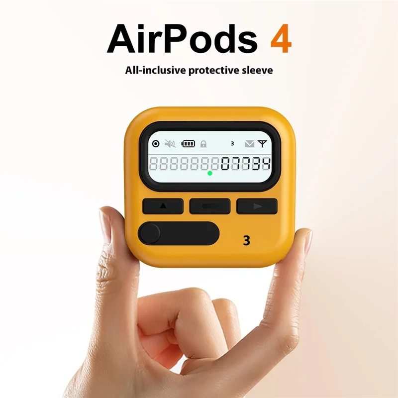 Чехол для AirPods Pro 2 / AirPods Pro в ретро-дизайне из TPU + PC с беспроводной зарядкой и шнурком - Белый