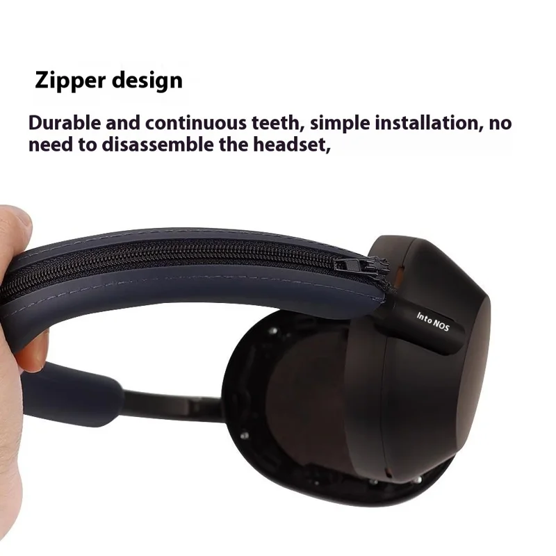 For Sony WH-1000XM6 Headphone Head Beam Cover Soft Silicone Headband Protective Sleeve - Black