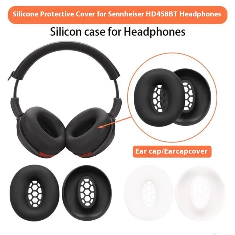 1 Paire Étui en Silicone pour Écouteurs Sennheiser HD 450BT Protection de Coussin - Noir