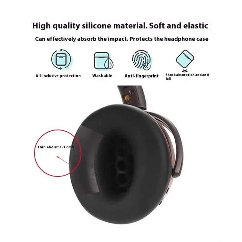 1 Paire Étui en Silicone pour Écouteurs Sennheiser HD 450BT Protection de Coussin - Noir