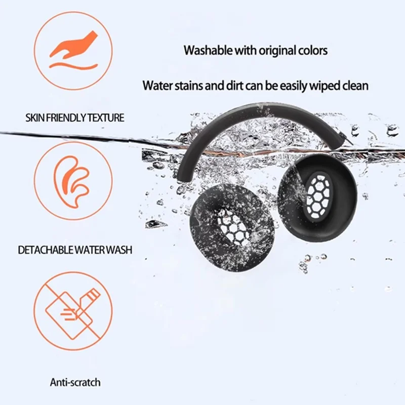 For Sennheiser HD 450BT Headphone Silicone Protective Cover Set with Headband Bead Case - White