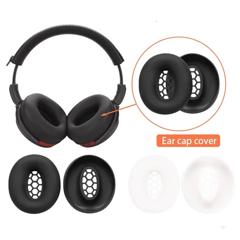For Sennheiser HD 450BT Headphone Silicone Protective Cover Set with Headband Bead Case - White