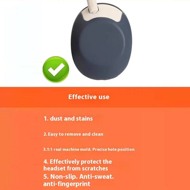 غطاء سيليكون لسماعات Sony WH-1000XM6 مقاوم للخدوش ومقاوم للماء وغطاء واقٍ متين - أسود