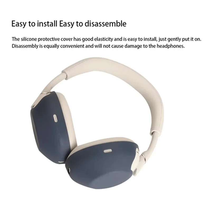 غطاء سيليكون لسماعات Sony WH-1000XM6 مقاوم للخدوش ومقاوم للماء وغطاء واقٍ متين - أسود