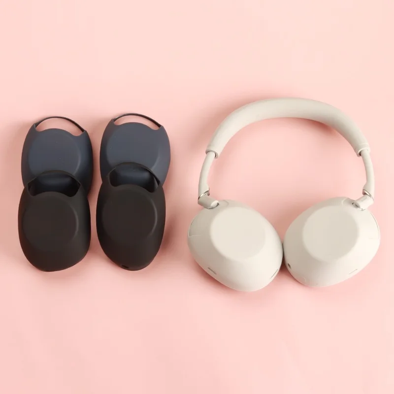 غطاء سيليكون لسماعات Sony WH-1000XM6 مقاوم للخدوش ومقاوم للماء وغطاء واقٍ متين - أسود