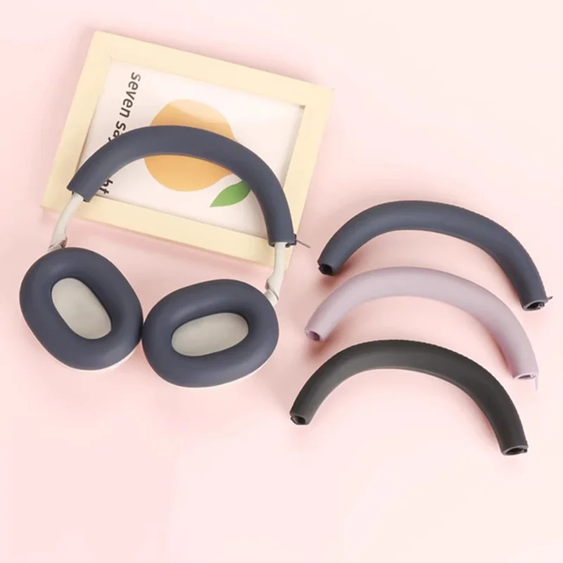 Für Sony WH-1000XM6 Kopfhörer Silikon Etui Set mit 2 Stück Ohrpolstern Schutzhülle + Kopfbügel Polsterung - Schwarz