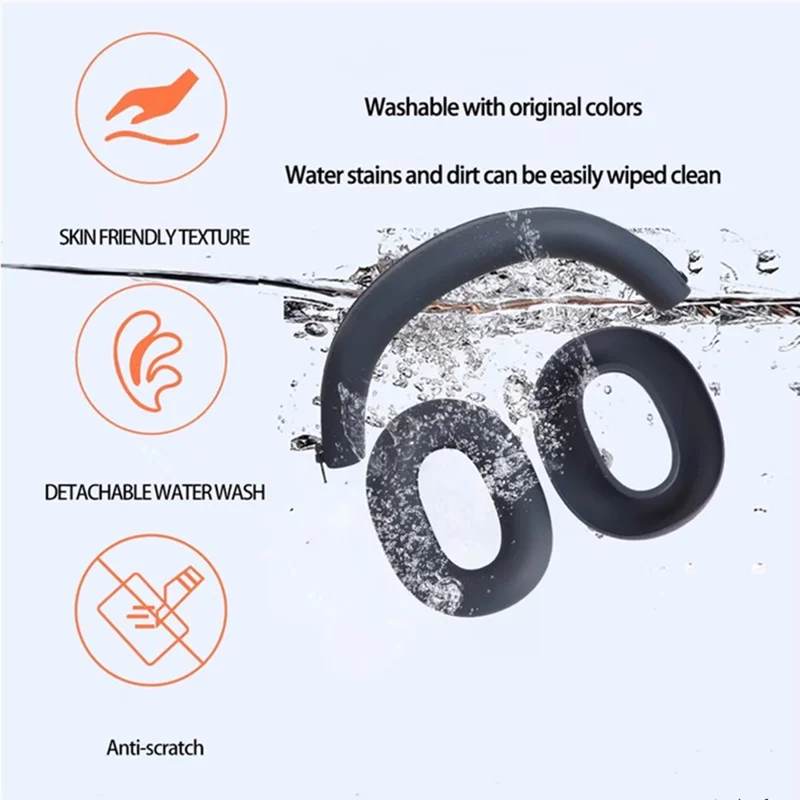 For Sony WH-1000XM6 Headphones Silicone Case Set with 2Pcs Earpads Protective Cover + Headband Cushion - Dark Blue